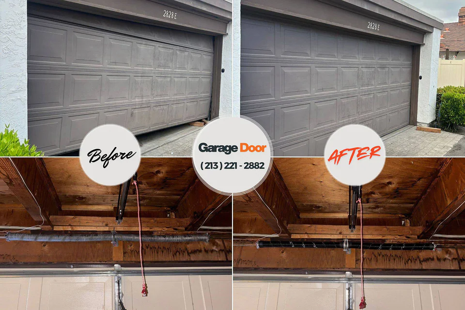 Before and after: garage door opener repair Mapleton, MN